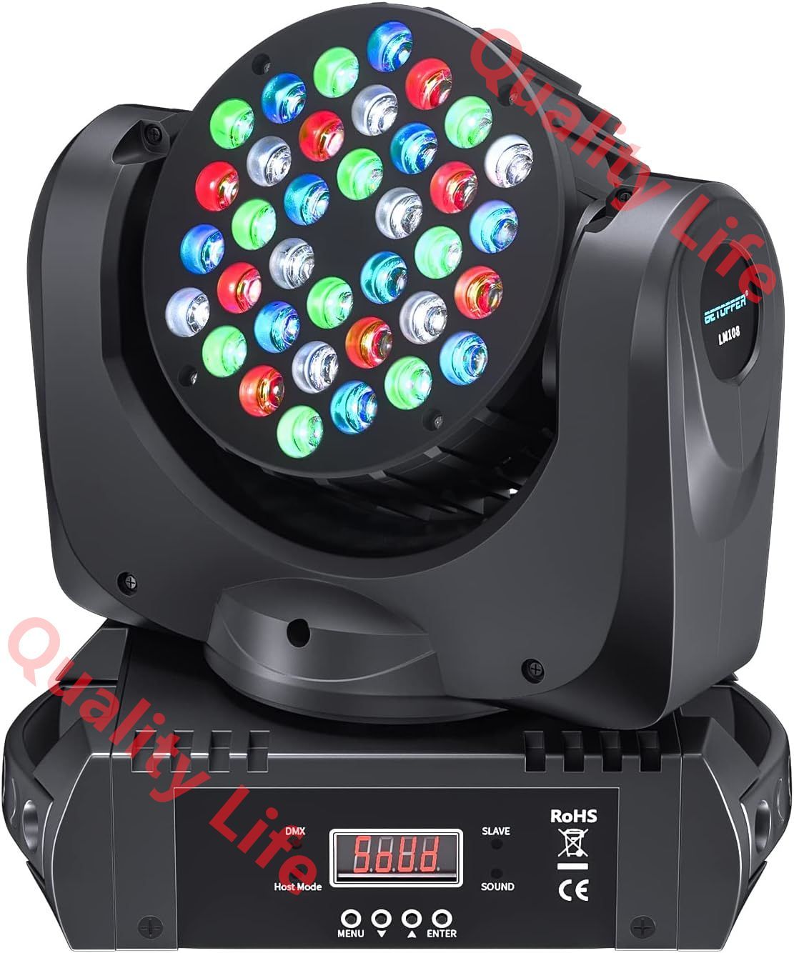 ムービングライト 36x3W RGBW LED 舞台照明 ディスコライト スパイーダライト ステージライト ステージ照明 DMX512 9|16CH パーティライト スポットライトlクラブライト 回転 高輝度 音声連動 舞台|演出|結婚式|パーティー