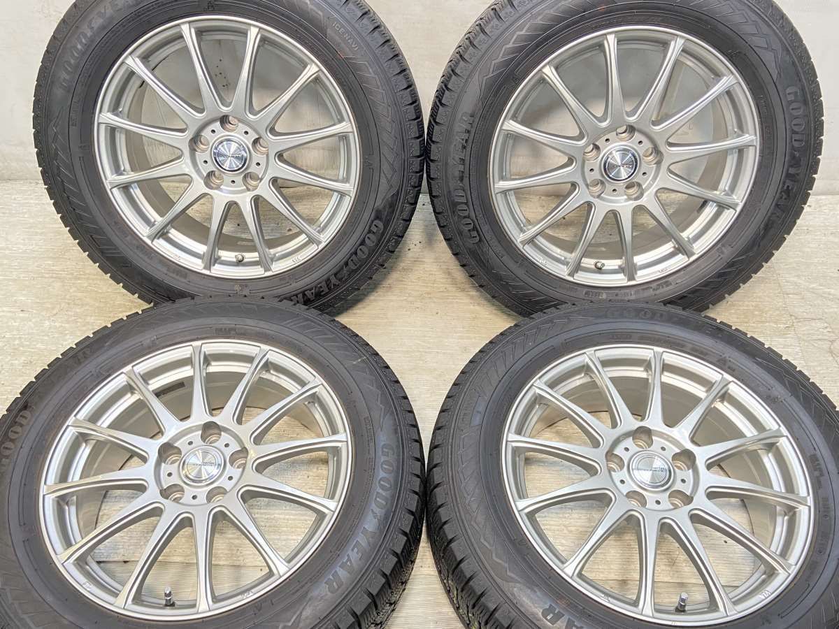 225/60R17  nグッドイヤー アイスナビ 8 n　 RAVRION LUMIERE n17x7.0 38 114.3-5穴 n中古タイヤ スタッドレスタイヤ ホイールセット 4本セットn w17241221011