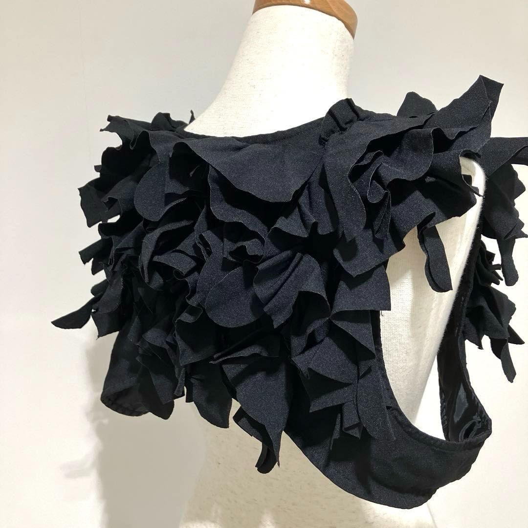 コムデギャルソンフリルベスト コムデギャルソンCOMME des GARCONS コットンシルク裾フリル