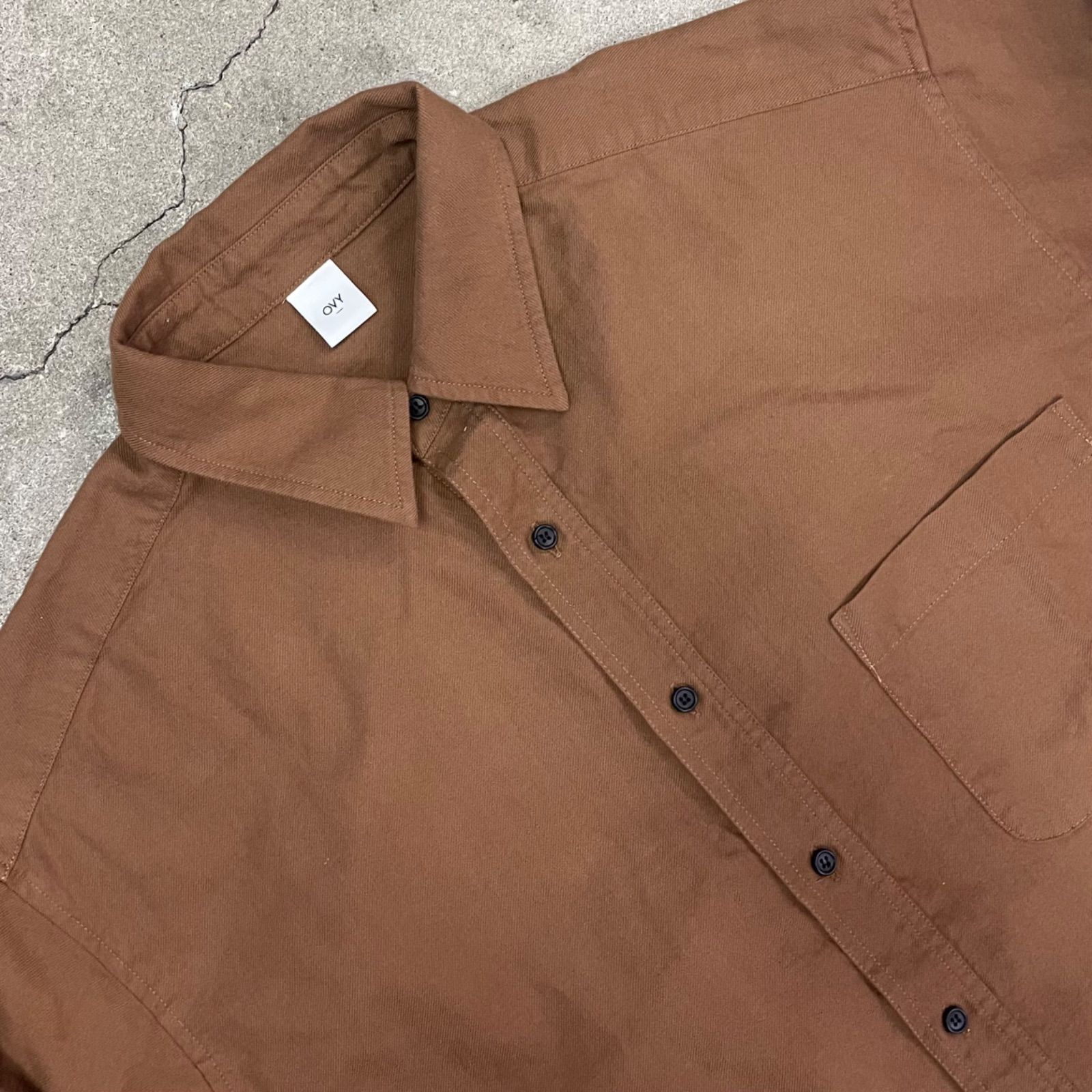 OVY Soft Flannel Wide Shirts Brown XL オヴィソフトフランネル ワイド シャツ ブラウン
