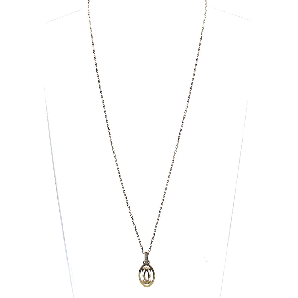 Cartier カルティエ ネックレス ロゴドゥーブルC K18PG×ダイヤモンド 5Pダイヤ