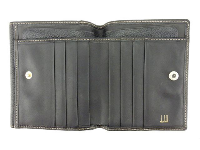 ダンヒル dunhill 極美品 二つ折り財布 ゴールドプレート 小銭入れなし