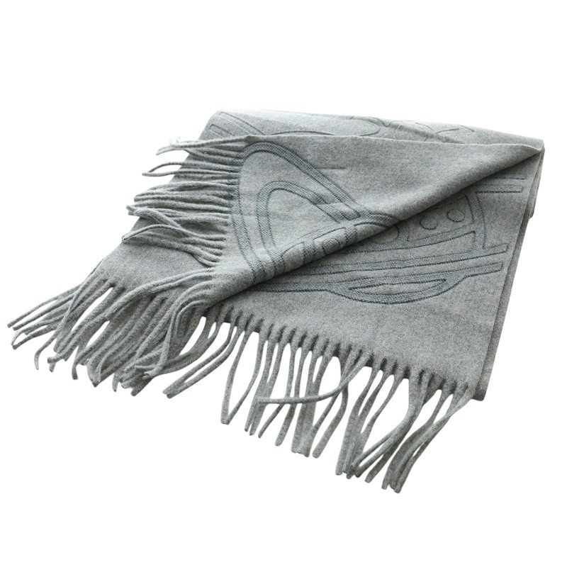 イタリア製 フェンディ デカロゴ ズッカ柄 ウール ニット マフラー