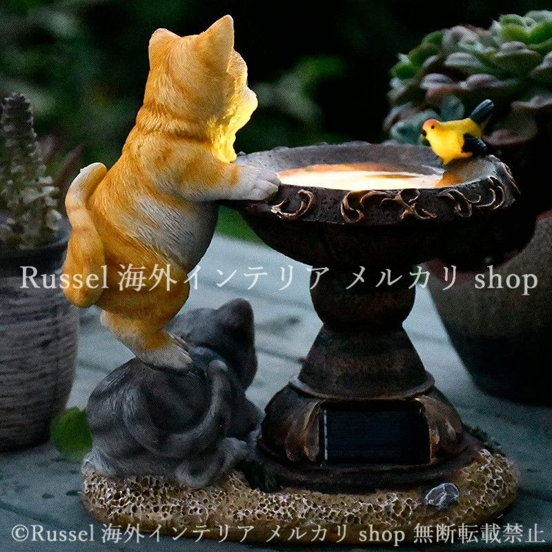 ガーデンライト 猫 ソーラー 樹脂 ねこ 金魚 太陽光 ガーデンオーナメント 置物 ガーデニング 雑貨 ガーデン雑貨 ガーデンインテリア ガーデン インテリア 庭の装飾 お洒落 おしゃれ 8-14 WWW_GEBZETESISAT_COM_TR