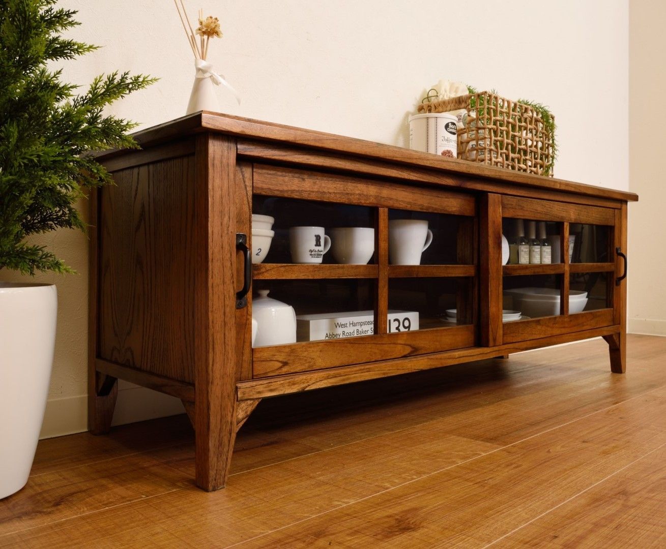 昭和レトロ天然木サイドボード【送料込】 昭和レトロ キャビネット