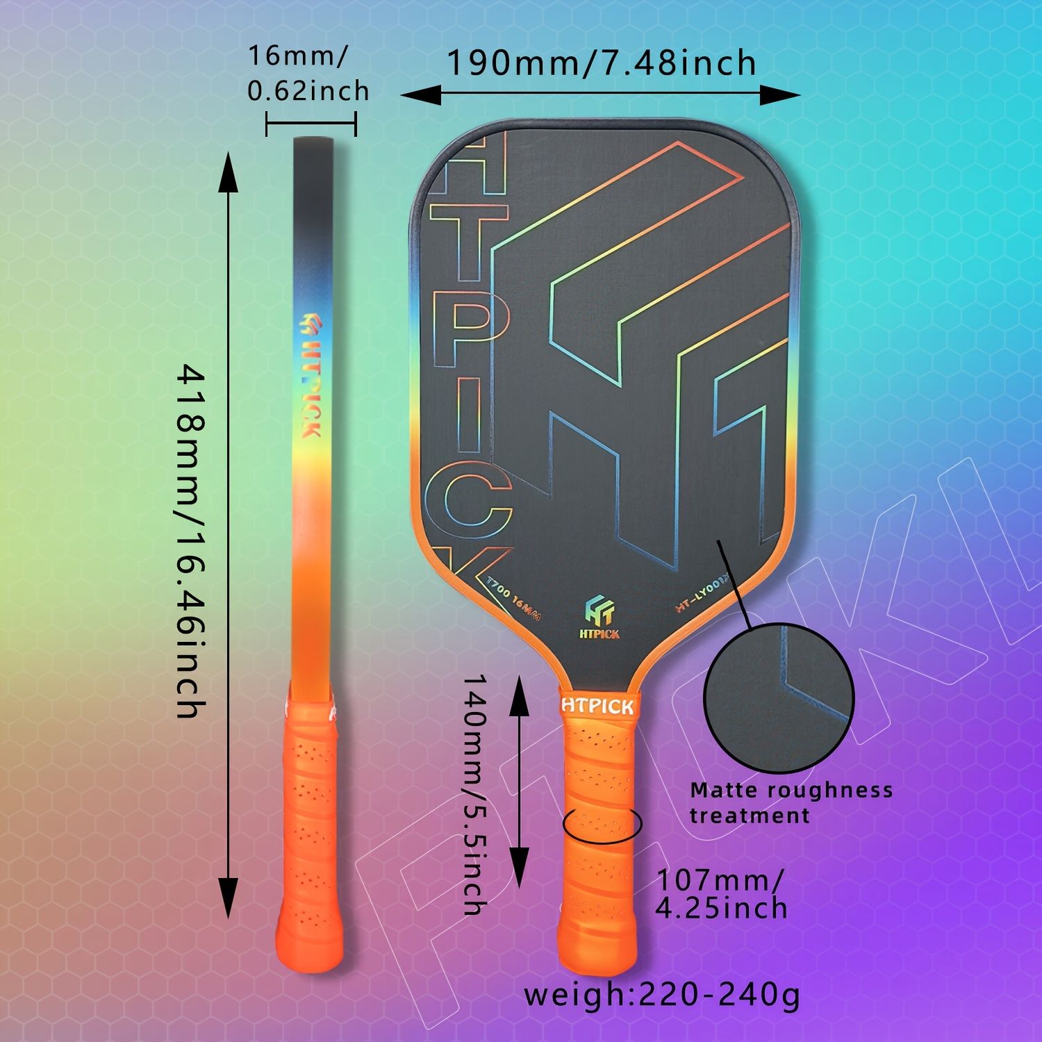 ピックルボール パドル HTPICK Kevlar カーボンファイバー 赤 迷彩