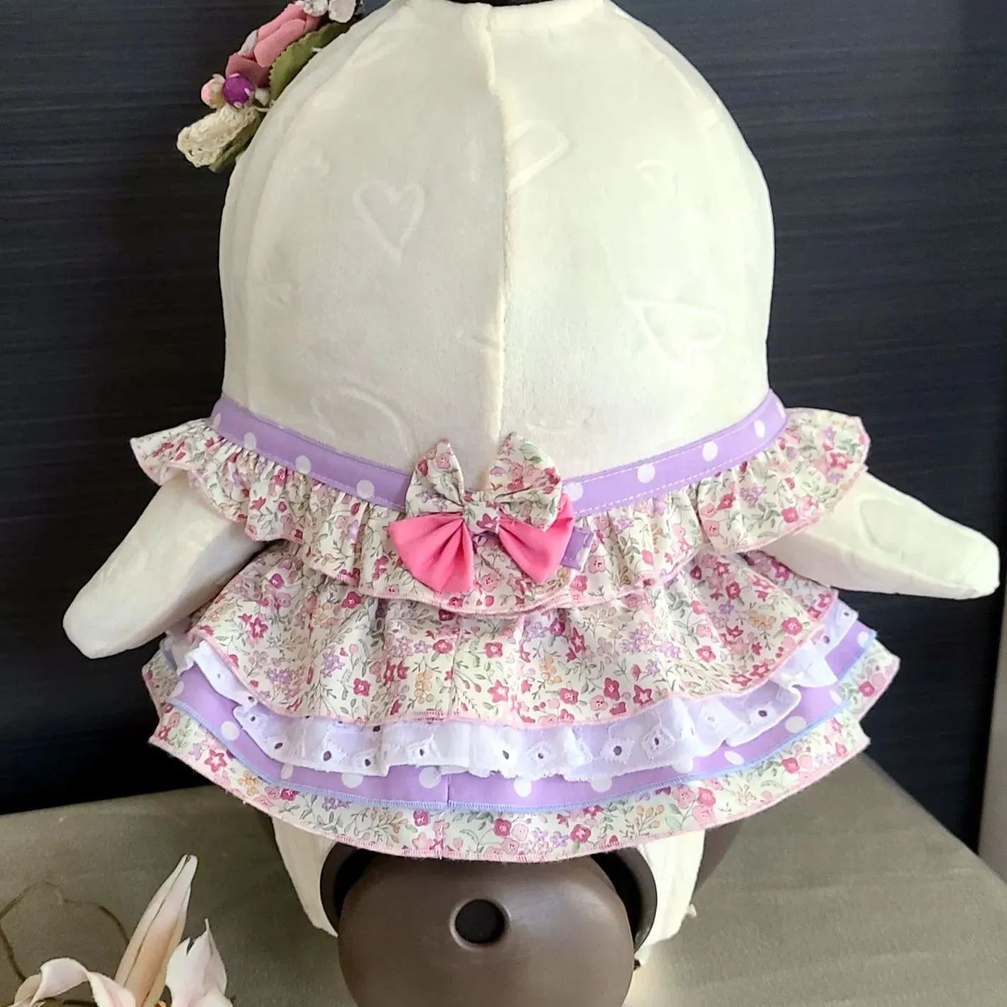 ラボット服 ロリータ風 赤紫系 花柄 LOVOT らぼっと ラボット