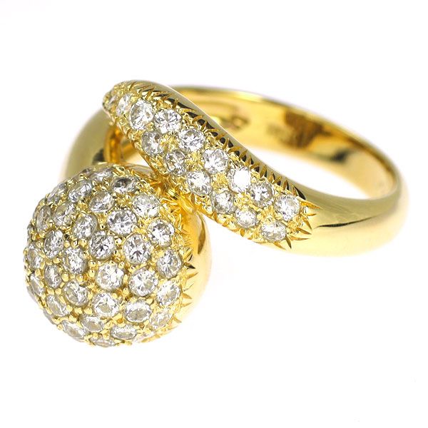 ポンテヴェキオ ダイヤモンド0.14ct リング K18 ハーフエタニティ 