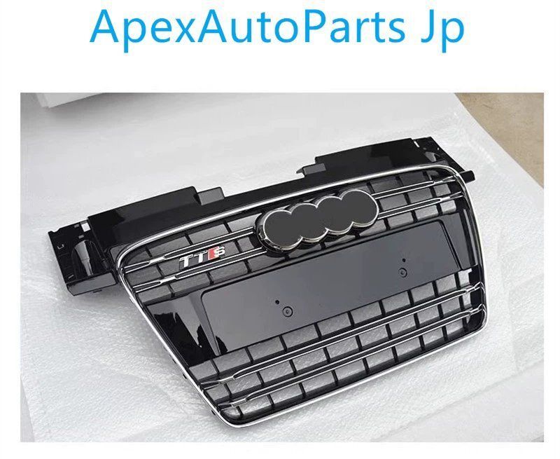 2008-2014 アウディTT TTS MK2 フロントグリル TT用 TTSスタイルフロントバンパーメッシュ エンブレム付き