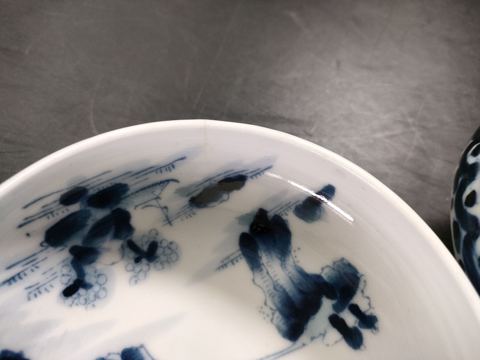 F2-03 九谷焼 角福 染付山水人物風景文銘々皿8客 銘々皿 小鉢 小皿 向付 懐石料理 懐石道具 SKLAD-KIRPICHA_RU