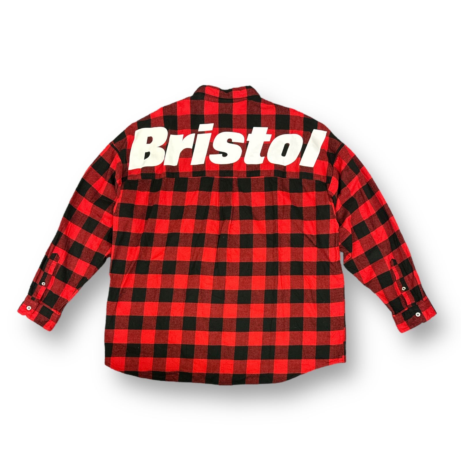 F.C.Real Bristol 21AW BIG LOGO FLANNEL BAGGY SHIRT ビッグロゴ フランネル バギー シャツ  エフシーレアルブリストル FCRB-212078 レッド XL 67852A3 - メルカリ