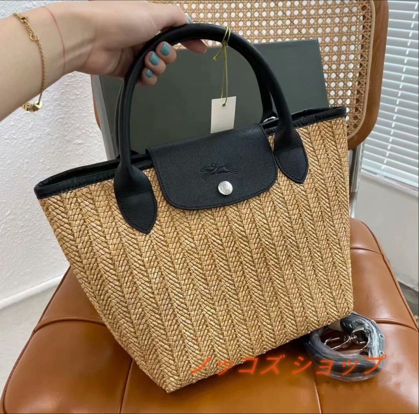 longchamp ロンシャン プリアージュ ストローバッグ かごバッグ