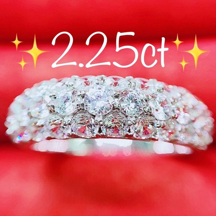 大粒★1.22ct★パヴェ ✨メレダイヤモンドK18WGリング指輪