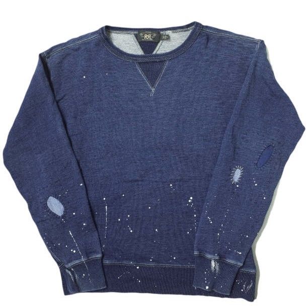 RRL ダブルアールエル Distressed Terry Sweatshirt インディゴ