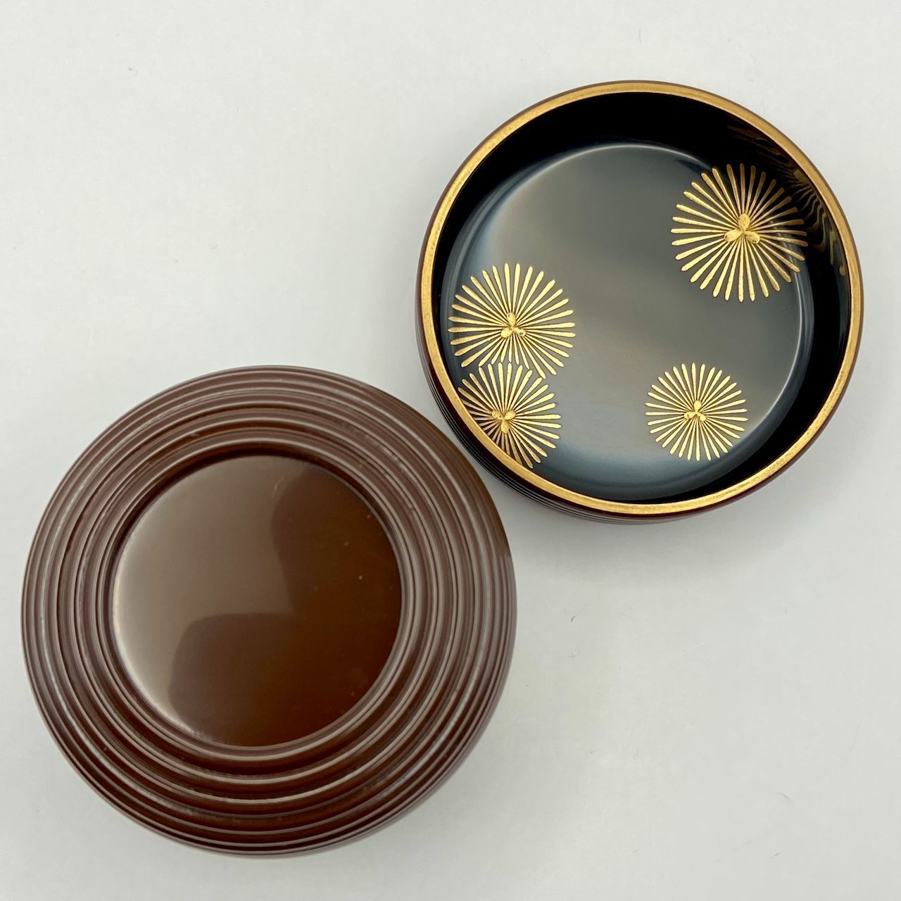 大棗 潤塗 独楽筋 中谷秀斉 共箱入 茶道具 薄茶器 漆器 漆芸 伝統工芸