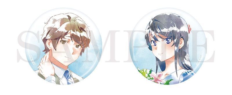 青ブタ展 桜島麻衣 梓川咲太 缶バッジセット 青春ブタ野郎はスクール