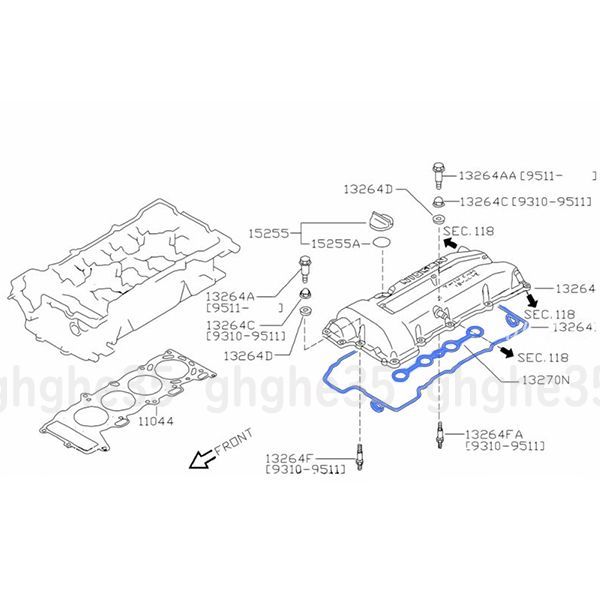 アルテッツァ SXE10 エンジンカバー ヘッドカバー タイミングベルトカバー