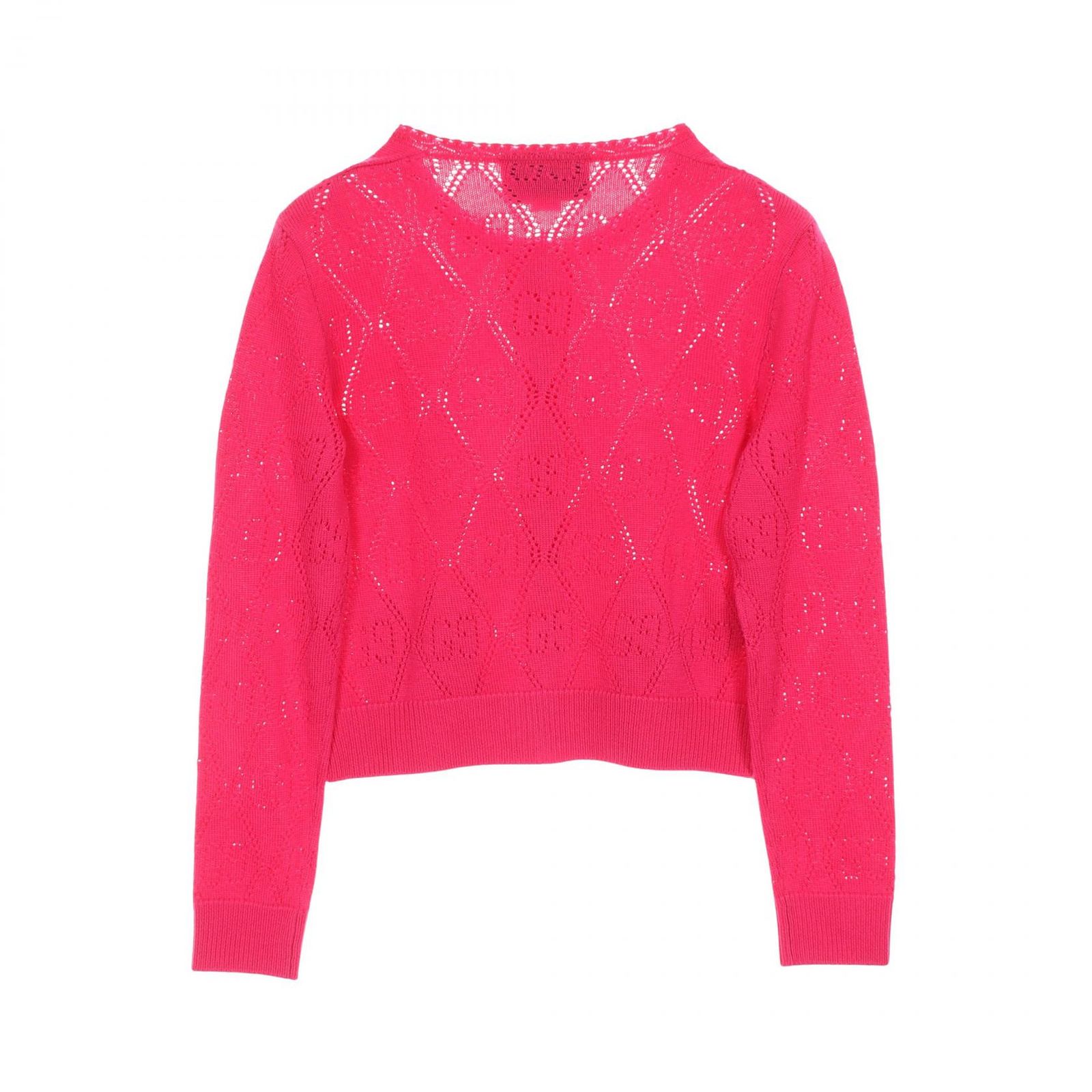 グッチ GUCCI カーディガン GGパーフォレーテッド 642117 ピンクパープル ウール カーディガン レディース Used A