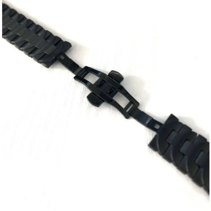 24mm 腕時計 修理交換用 社外品 ブレスレット PVDブラック 黒