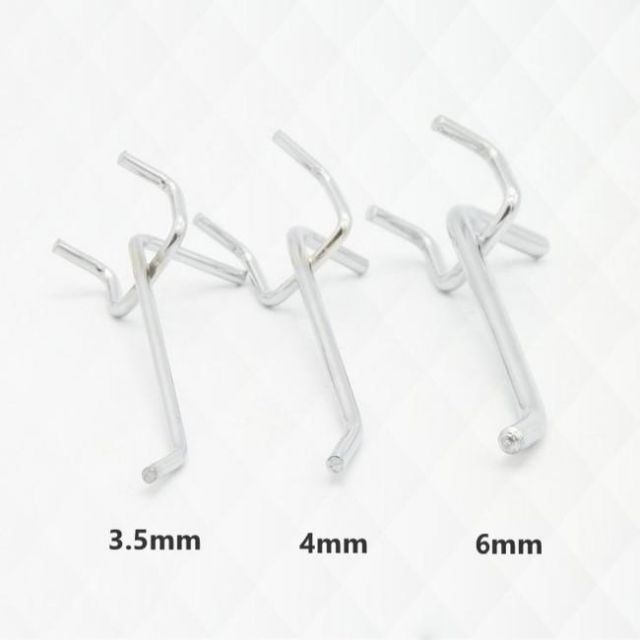 卸し売り 100個！新品【穴ピッチ25mm用】 有孔ボード T型 20cm パンチングボード フック 太さ直径6.0mm