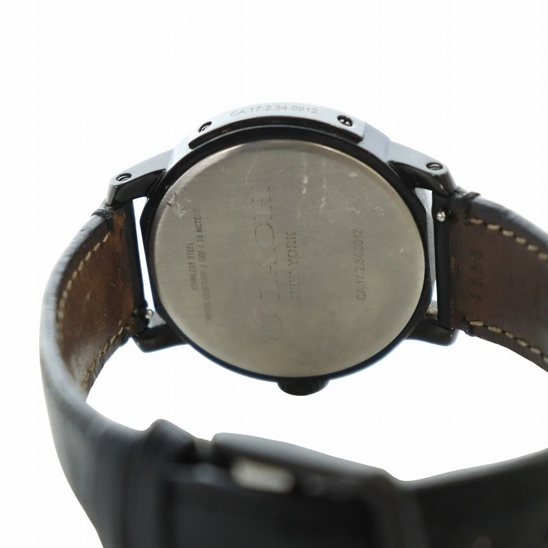 コーチ COACH 腕時計 ウォッチ クォーツ カレンダー付き 黒文字盤  