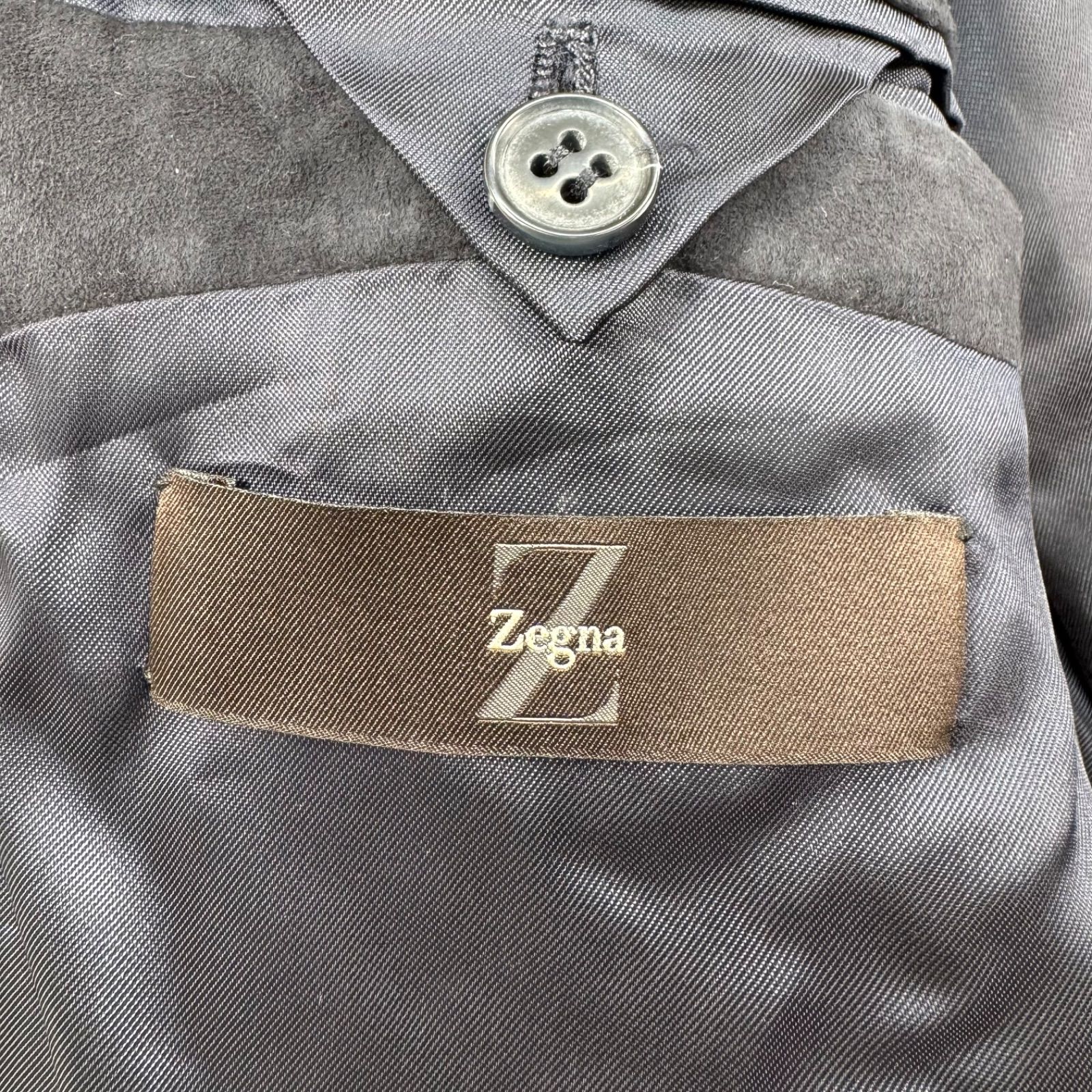 Zegna ゼニア 本革 レザー ジャケット スーツ テーラード メンズ 