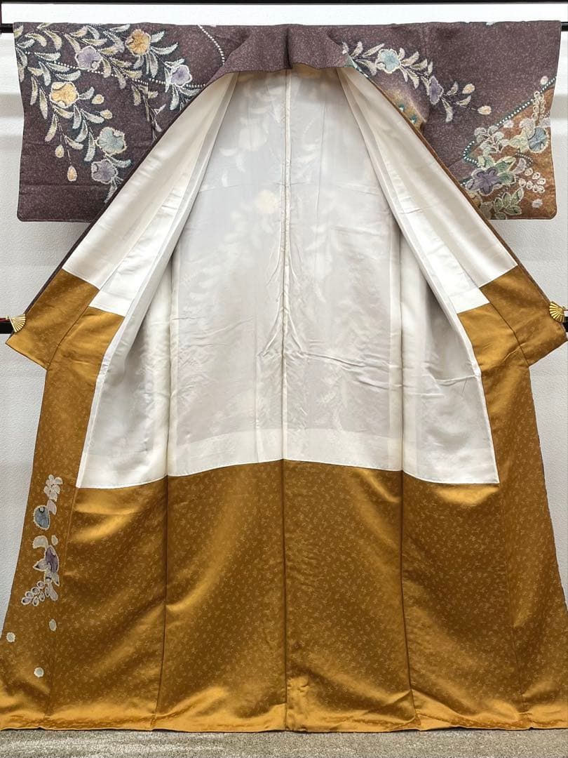 訪問着 辻ヶ花 絞り加工 銀通し 正絹 X507 - メルカリ