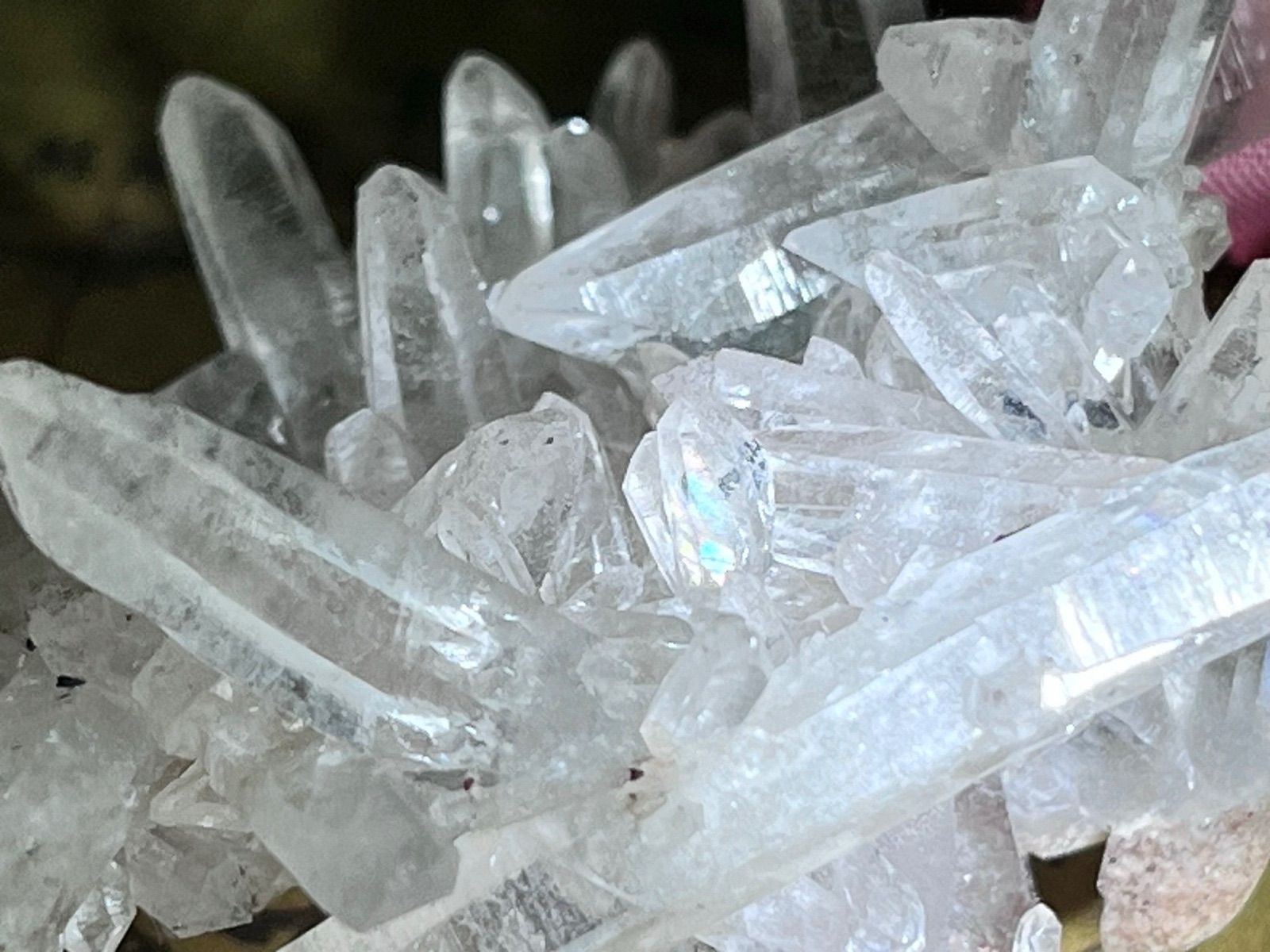 ヒマラヤ　マニカラン産　レインボー　クリスタル  水晶　原石　クラスター 高品質]インド/マニカラン産ヒマラヤ水晶クラスター/原石小さめ