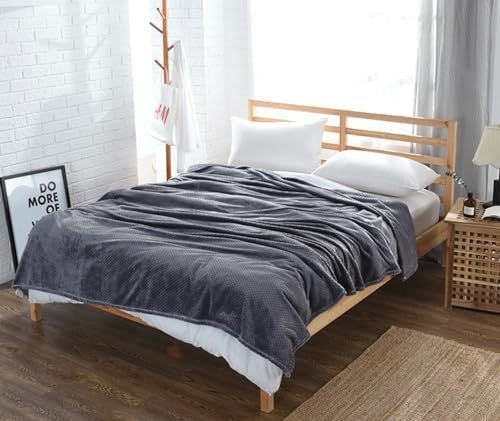 200cm×230cm_グレー マルチカバー ソファーカバー ベッドカバー 暖かい ワッフル ふわふわ もこもこ 無地 洗える 毛布 ひざ掛け フリース (ｸﾞﾚｰ， 200cm×230cm)