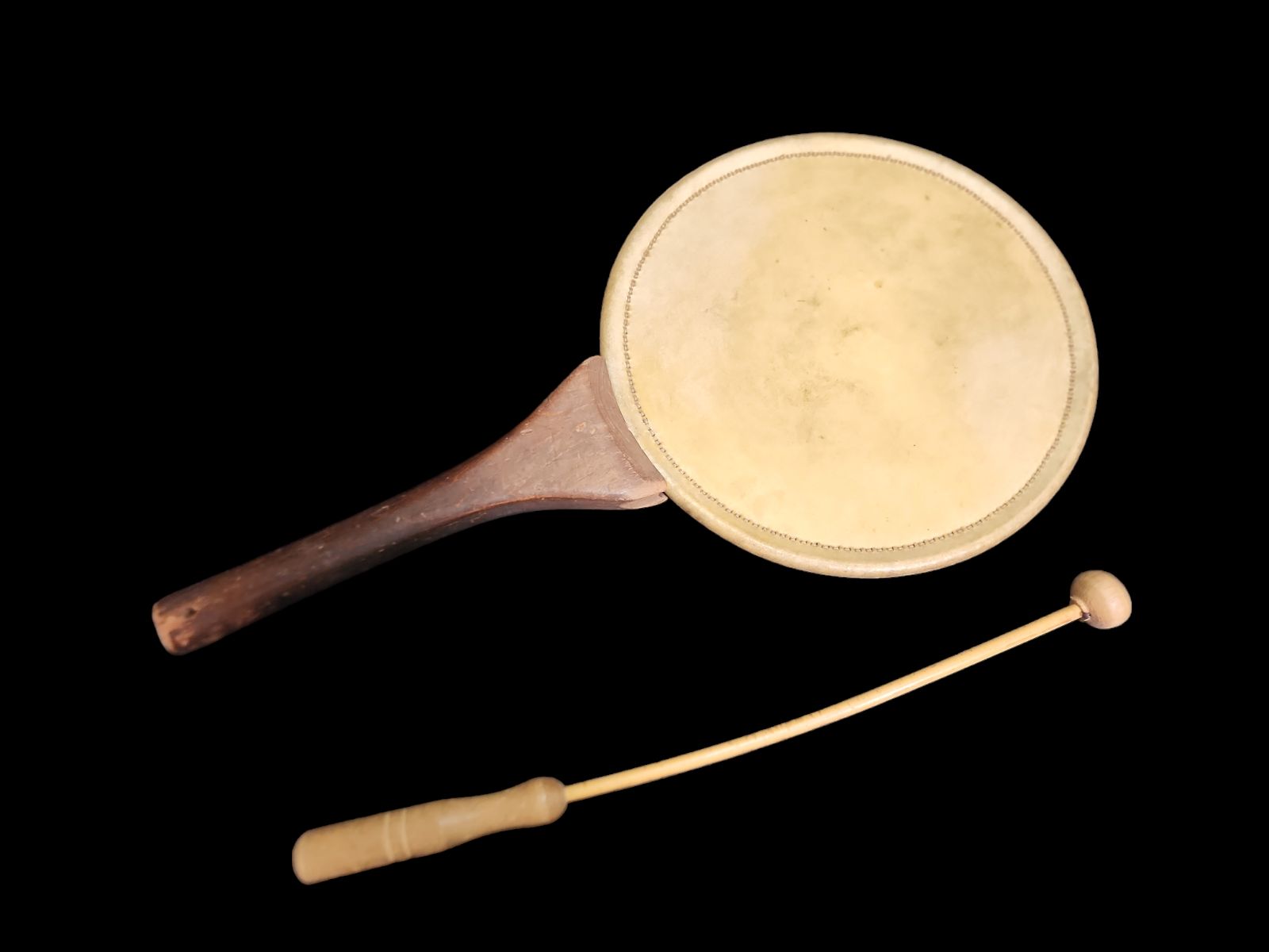 身延山 団扇太鼓 和太鼓 太鼓 打楽器 和楽器 時代物 アンティーク レトロ 古美術 インテリア オブジェ 骨董 KF(鹿)3