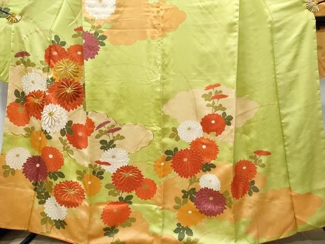 平和屋着物□豪華振袖 駒刺繍 雲取り枝花文 金彩 正絹 逸品