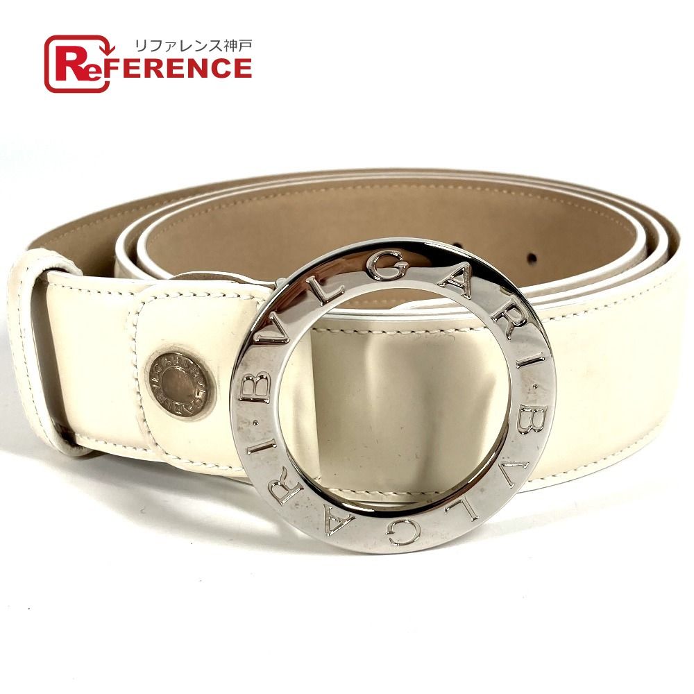 BVLGARI ブルガリ ベルト ブルガリブルガリ ロゴ レザー ホワイト