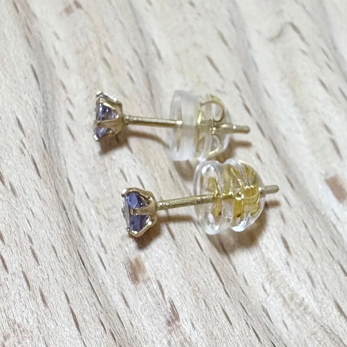 K18 天然タンザナイト ピアス 小粒 華奢 上品デザイン 18金 NEXPOTALLINN_EU