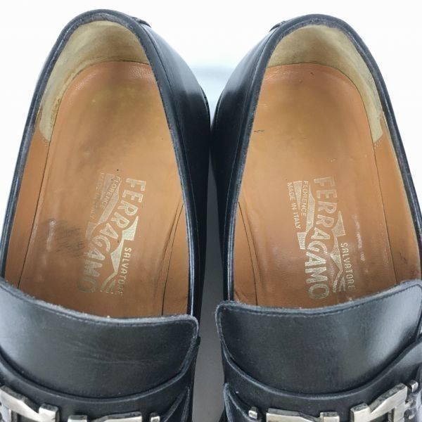 試着交換OK！フェラガモ イタリア製 size9.5EE オールレザー ビット 