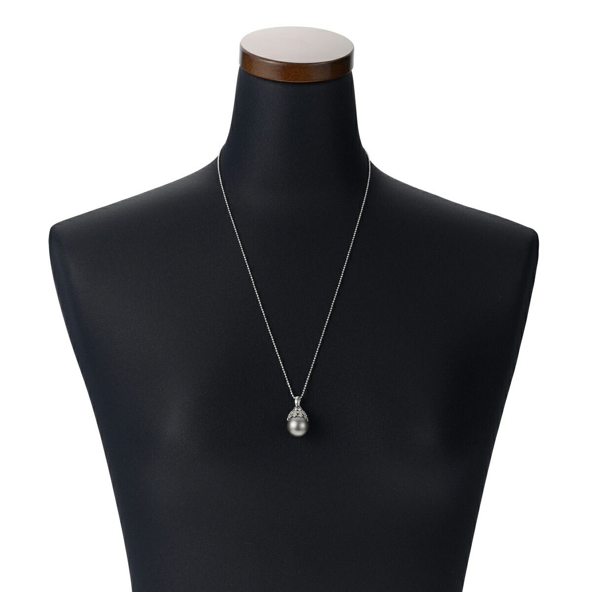 パールペンダントネックレス 黒蝶真珠 15.3mm K14 中古 プレラブド  