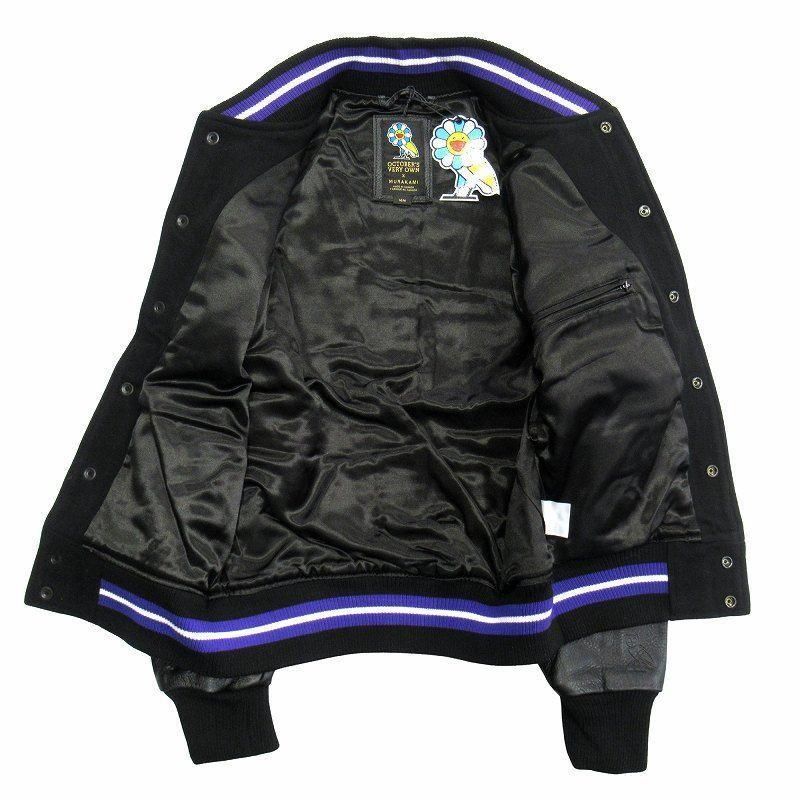 か*と様 Octobers Very Own ✖️村上隆 レザースリーブ スタジ Octobers Very Own ✖️村上隆 レザースリーブ スタジャン S