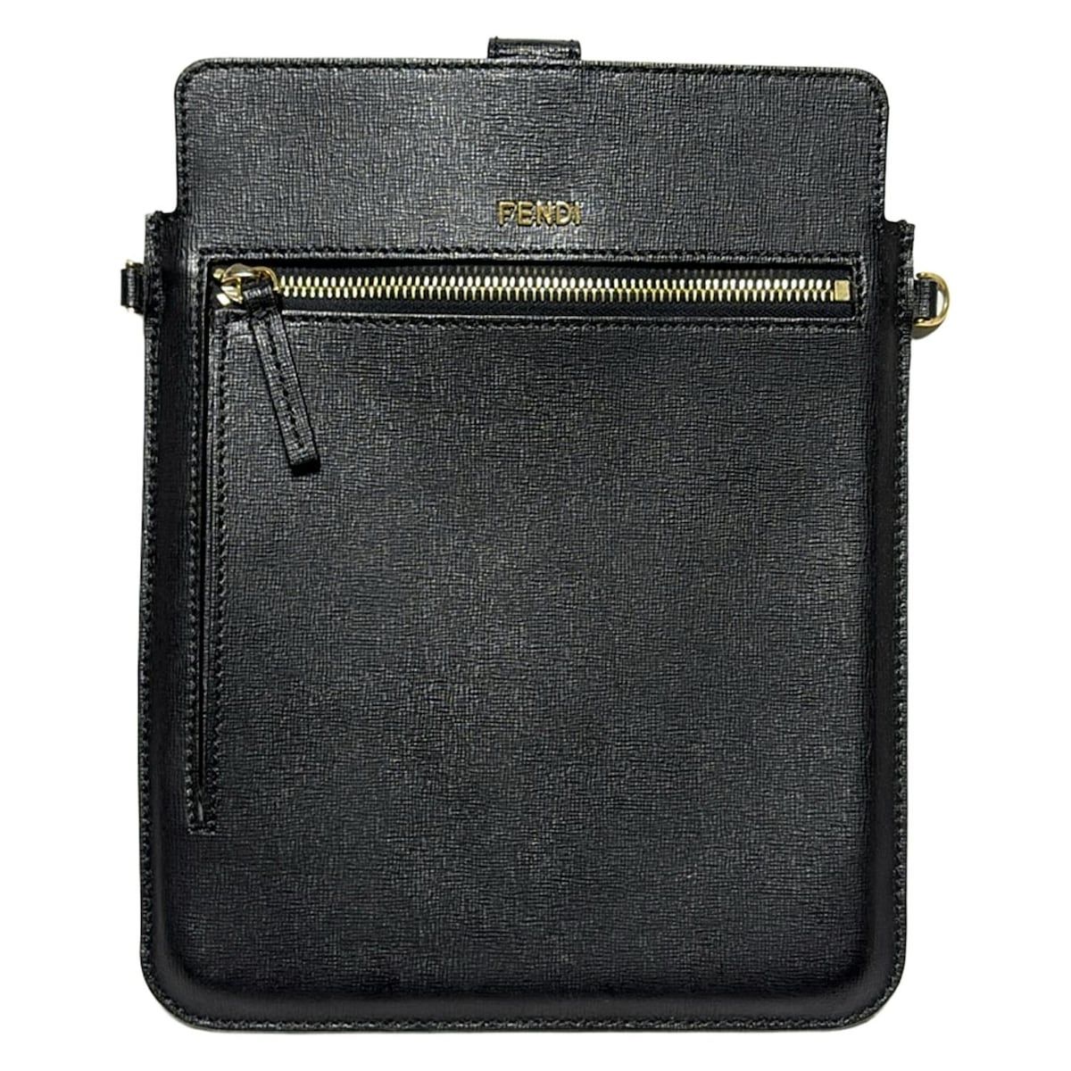 FENDI フェンディ 小物入れ - 7AR322 黒 タブレットケース レザー