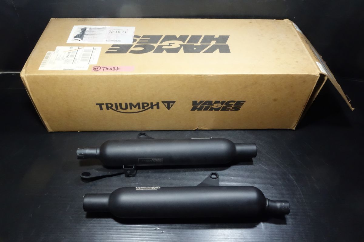 ボンネビル T100 サイレンサー マフラー 左右 トライアンフ バンス＆ハインズ 純正 A9600667 TRIUMPH BONNEVILLE VANCE-HINES R20250210