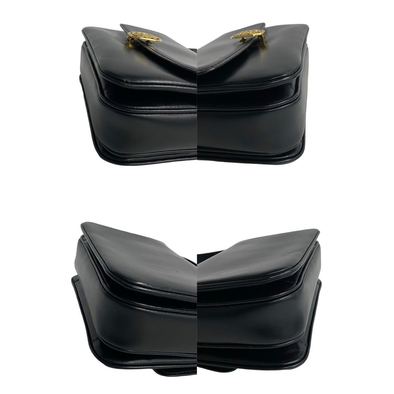 極 美品 希少品 CELINE セリーヌ ヴィンテージ トリオンフ 金具 カーフ レザー 本革 ショルダーバッグ ポシェット ブラック 21584 CELINE - 極 美品 希少品 CELINE セリーヌ ヴィンテージ トリオンフ