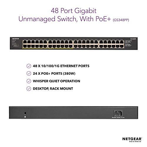 NETGEAR スイッチングハブ 48ポート ギガビット PoE+ (380W) 金属筐体