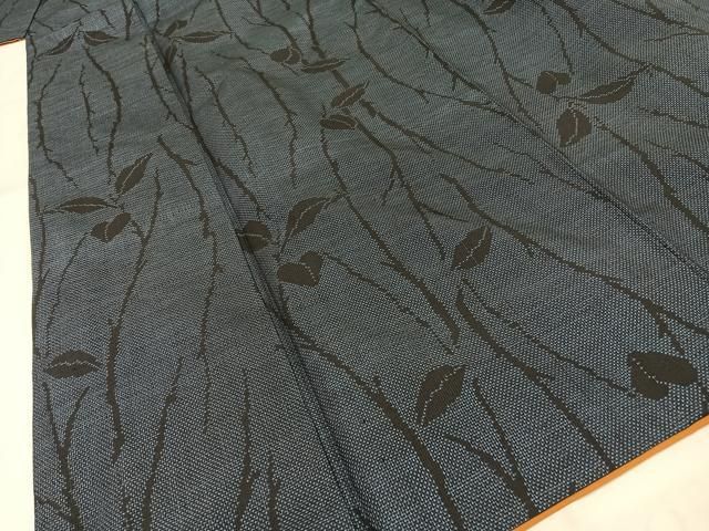 平和屋着物●本場大島紬　9マルキ　枝葉文　正絹　逸品　未使用　DAAW5471ud 平和屋着物○本場大島紬 9マルキ 枝葉文 正絹 逸品 未使用 DAAW5471ud