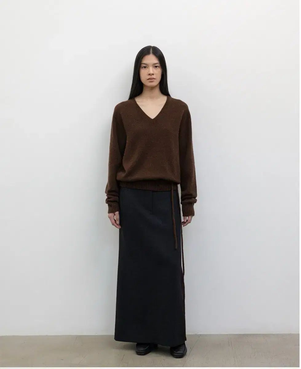 ル917 ウール テーラード スカート チャコール ル917