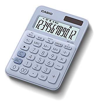 【】(未使用･未開封品) カシオ CASIO 電卓 12桁 ペールブルー ミニジャストタイプ MW-C20C-LB-N wyeba8q