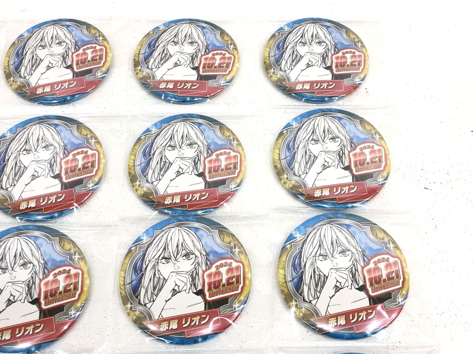 ●サカモトデイズ 赤尾リオン アクスタ　缶バッジ　まとめ売り 小牧店】SAKAMOTO DAYS 赤尾リオン バースデー缶バッジ 20個以上