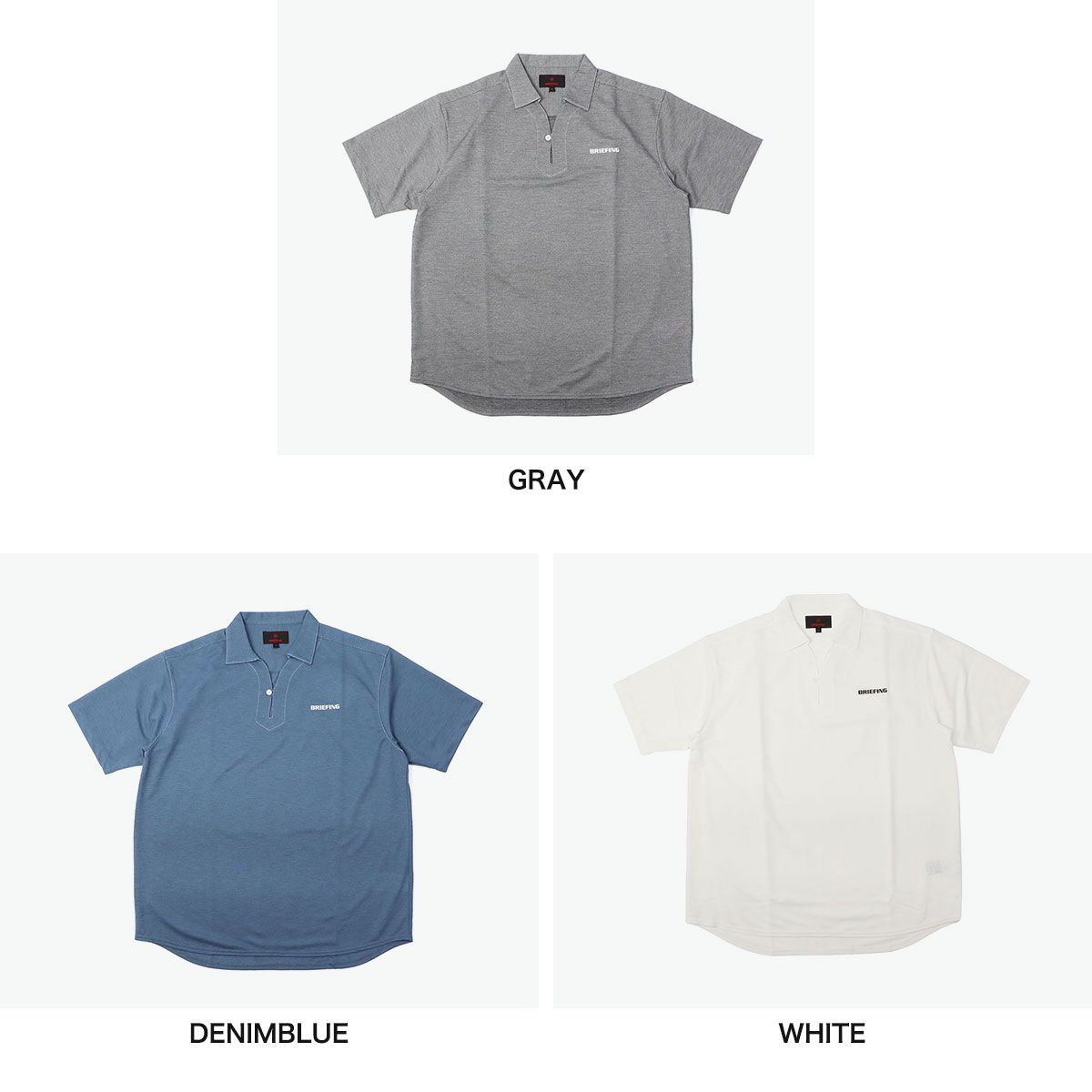 【BRIEFING ブリーフィング】メンズ 半袖シャツ グレー LLサイズ BRIEFING ブリーフィング】メンズ 半袖シャツ グレー LLサイズ