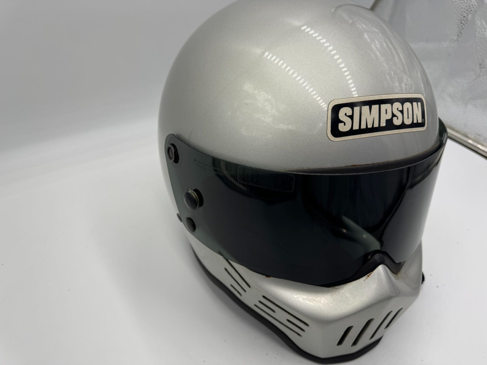 SIMPSON Model 30 ヴィンテージ フルフェイスヘルメット SNELL’75規格 当時物 シルバー系 サイズ7 5|8 M30