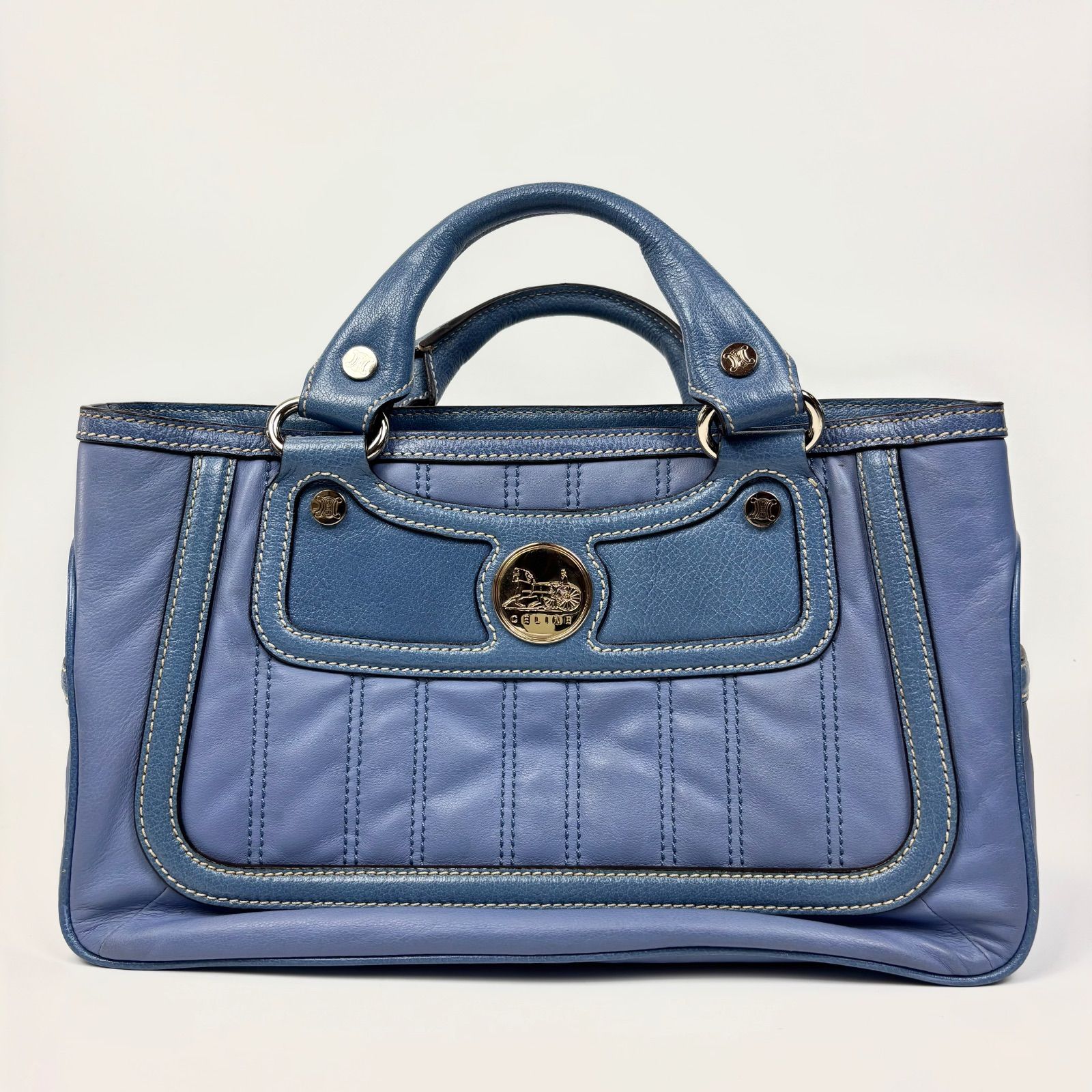 【美品】CELINEセリーヌ ブギーバック ブルー 楽天市場】【中古】 セリーヌ ブギーバッグ ハンドバッグ レザー