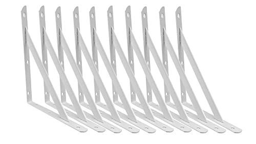 150x95x16mm Yokoso L字型 棚受け金具 アイアンブラケット 10本セット ビス付き(白い) (150x95x16mm)