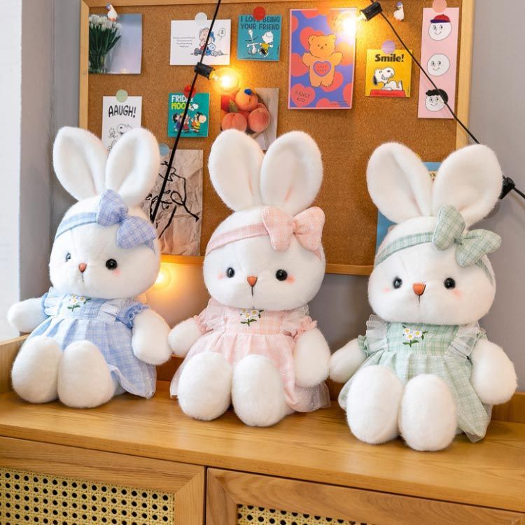 ウサギ ぬいぐるみ かわいい チェック柄 うさぎのぬいぐるみ
