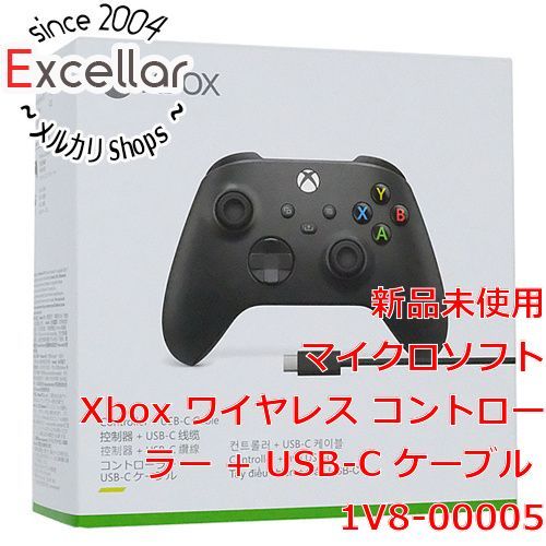 [bn:14] Microsoft　Xbox ワイヤレス コントローラー + USB-C ケーブル 1V8-00005　カーボン ブラック
